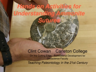 Hands on Activities for Understanding Ammonite Sutures