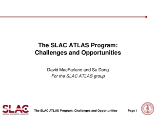 The SLAC ATLAS Program:  Challenges and Opportunities