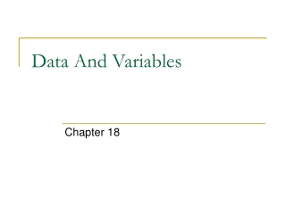 Data And Variables