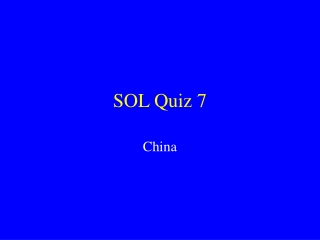 SOL Quiz 7