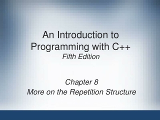 An Introduction to Programming with C++ Fifth Edition