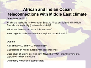 African and Indian Ocean teleconnections with Middle East climate