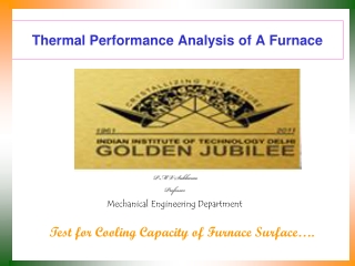 Thermal Performance Analysis of A Furnace