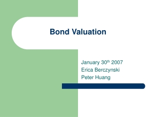 Bond Valuation