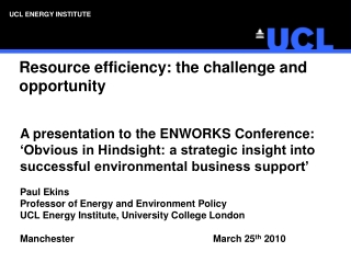 Resource efficiency: the challenge and opportunity