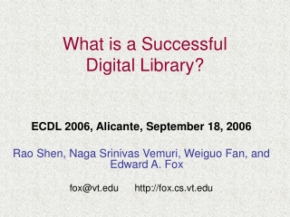 What is a Successful  Digital Library?