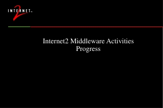 Internet2 Middleware Activities Progress
