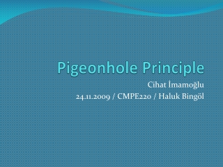 Pigeonhole Principle