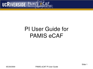 PI User Guide for PAMIS eCAF