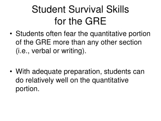 Student Survival Skills  for the GRE