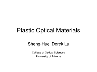 Plastic Optical Materials