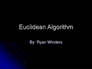 Euclidean Algorithm