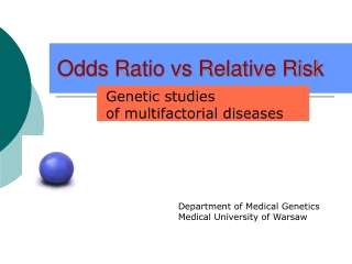 Odds Ratio vs Relative Risk