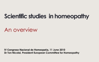 Scientific studies  in homeopathy