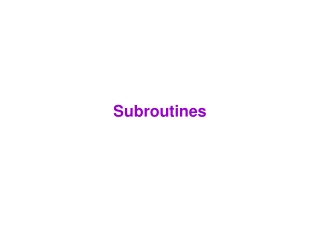 Subroutines