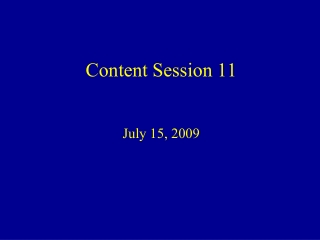 Content Session 11
