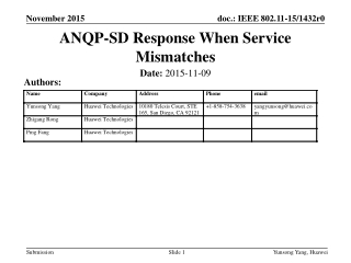 ANQP-SD Response When Service Mismatches