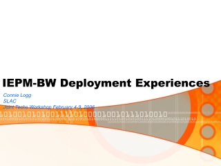 IEPM-BW Deployment Experiences