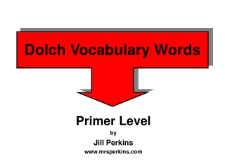 Dolch Vocabulary Words