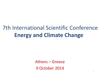 7th International Scientific Conference Energy and Climate Change