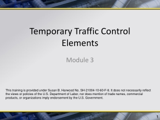 Temporary Traffic Control Elements