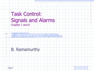 Task Control: Signals and Alarms Chapter 7 and 8