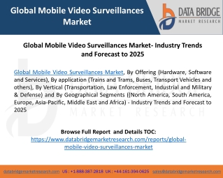 Global Mobile Video Surveillances Market- Industry Trends and Forecast to 2025