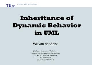 Inheritance of Dynamic Behavior in UML