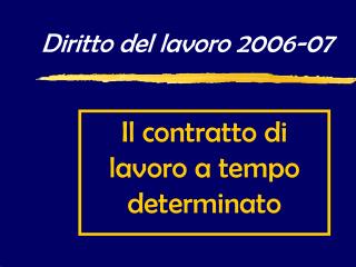 Diritto del lavoro 2006-07