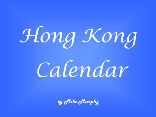 Hong Kong  Calendar