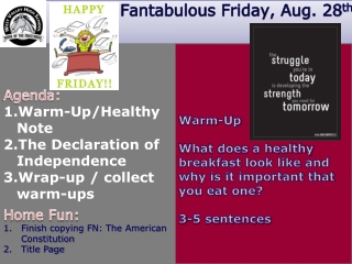 Fantabulous Friday, Aug. 28 th