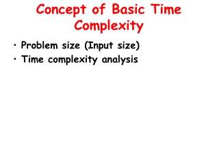 Concept of Basic Time Complexity