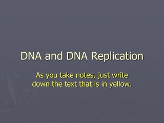 DNA and DNA Replication