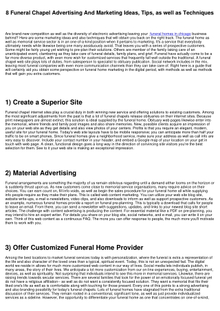 8 Funeral Chapel Marketing Ideas, Tips, and also Approaches