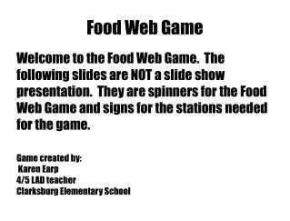Food Web Game