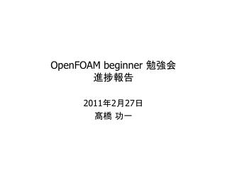 OpenFOAM beginner 勉強会 進捗報告