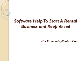 How to Start a Rental Business