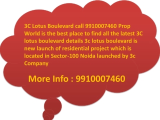3c Lotus Boulevard noida heralds an era of new world luxurie