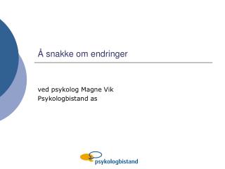 Å snakke om endringer