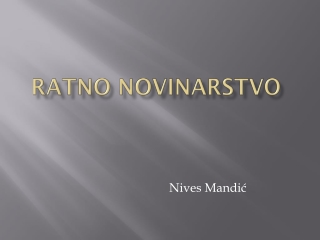 Ratno novinarstvo