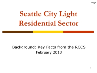 Seattle City Light Residential Sector