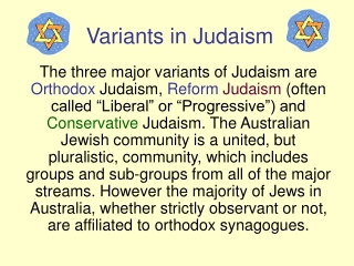Variants in Judaism