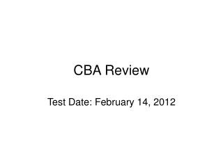 CBA Review