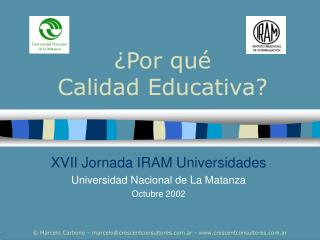 ¿Por qué Calidad Educativa?