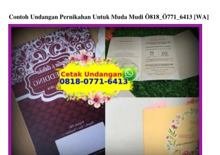 Contoh Undangan Pernikahan Untuk Muda Mudi 0818 0771 6413[wa]