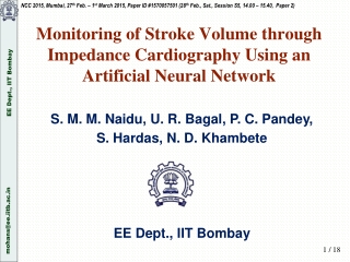 Monitoring of Stroke Volume through Impedance Cardiography Using an Artificial Neural Network