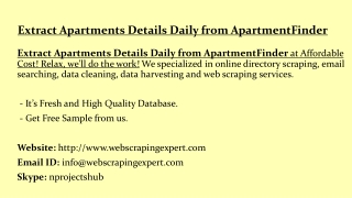 Extract Apartments Details Daily from ApartmentFinder
