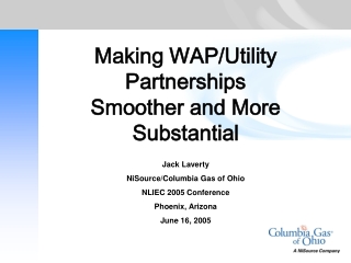 Making WAP/Utility Partnerships  Smoother and More Substantial