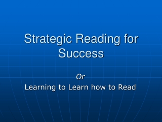 Strategic Reading for Success