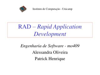 RAD – Rapid Application Development